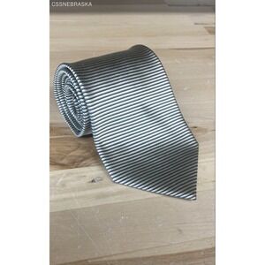 Fratelli‎ Moda Gold Black Men's Striped 100% Silk Tie - Made in Italy